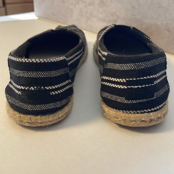 TOMS Alpargata Rope Flats Slip On Black Global Stripe Espadrille Women's 9.5 - Picture 7 of 12